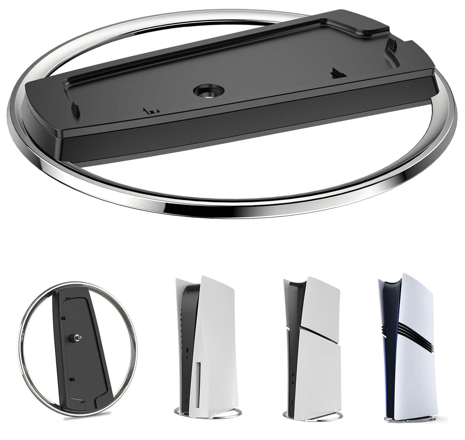 Vertical Stand for PS5/PS5 Pro Consoles, Compatible with Playstation 5 Slim, Metal Base, Vertical Stand for PS5 Slim & PS5 Disc/Digital Console