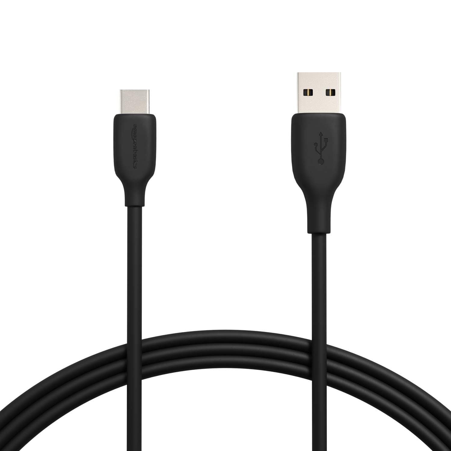 Amazon Basics USB-C to USB-A 2.0 Fast Charger Cable, 480Mbps Speed, USB-IF Certified, for Apple iPhone 16/15, iPad, Samsung Galaxy, Tablets, Laptops, 1.83 m, Black