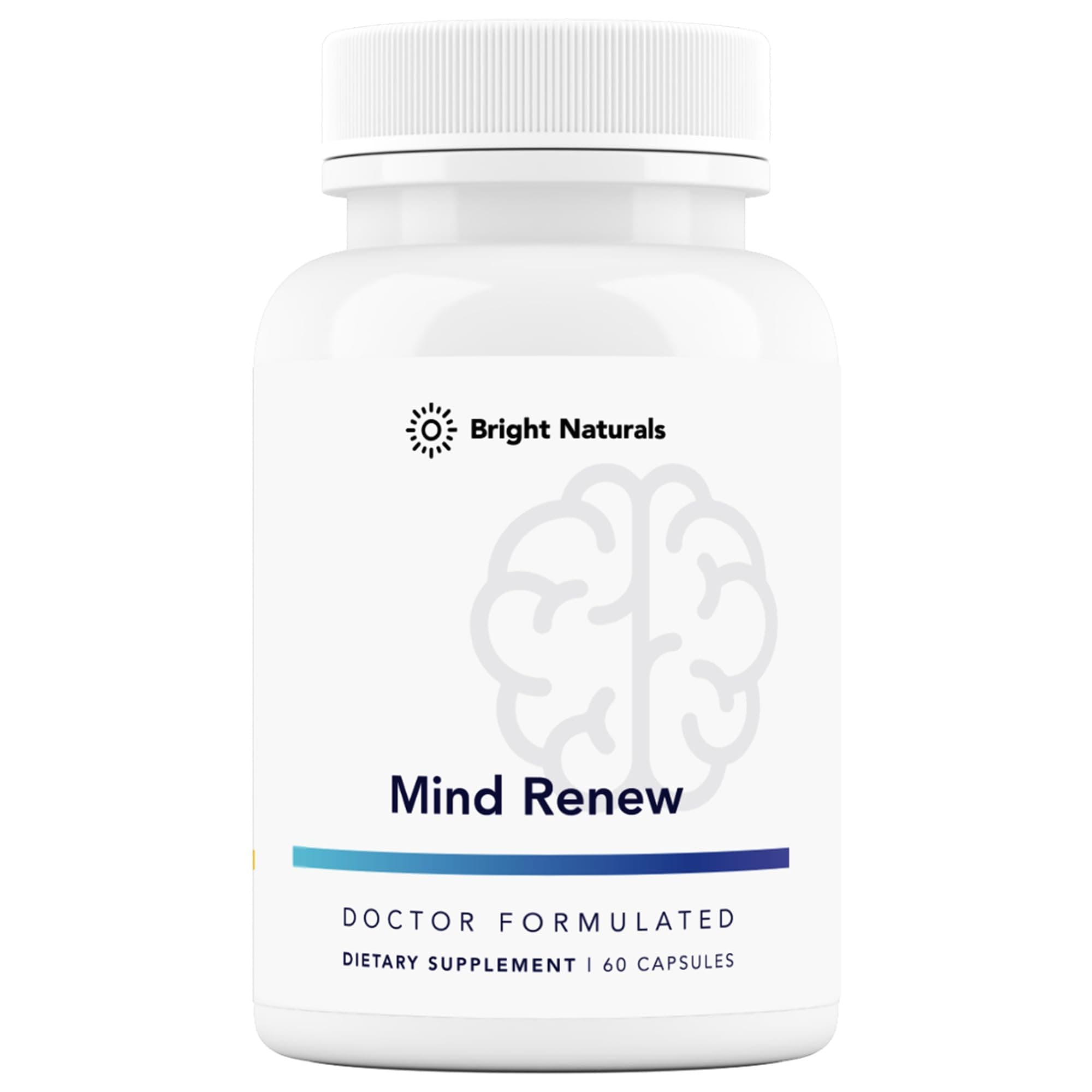 Mind Renew - Brain Supplements for Memory and Focus with Lion's Mane and Ginkgo Biloba Extract - 60 Capsules