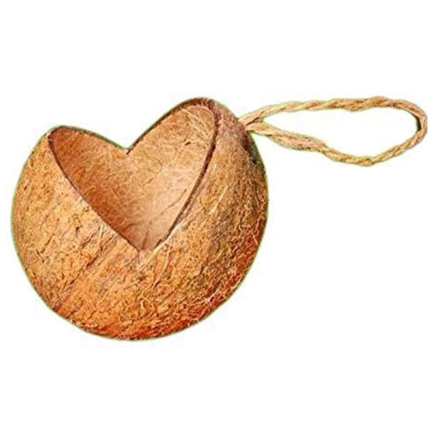 PAGONA - Coconut Shell Small Bird Feeder or Drinker 100% Natural Coconut Shell (Pack of 1)