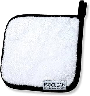 Isoclean Microfibre Towel, Absorbant Soft Fabric Towel for Makeup Brush Cleaning with Reinforced Edges, Machine Washable and Reusable for Delicate Makeup Brushes, 20cmx20cm, Small