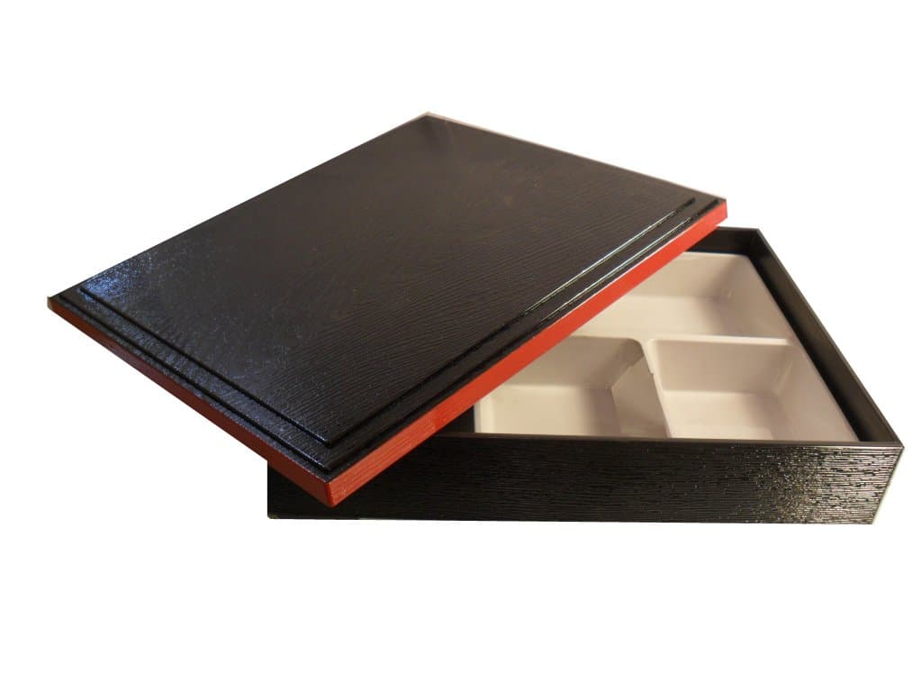 White Lacquer Bento Lunch Box - White Inner Tray (No Lid)