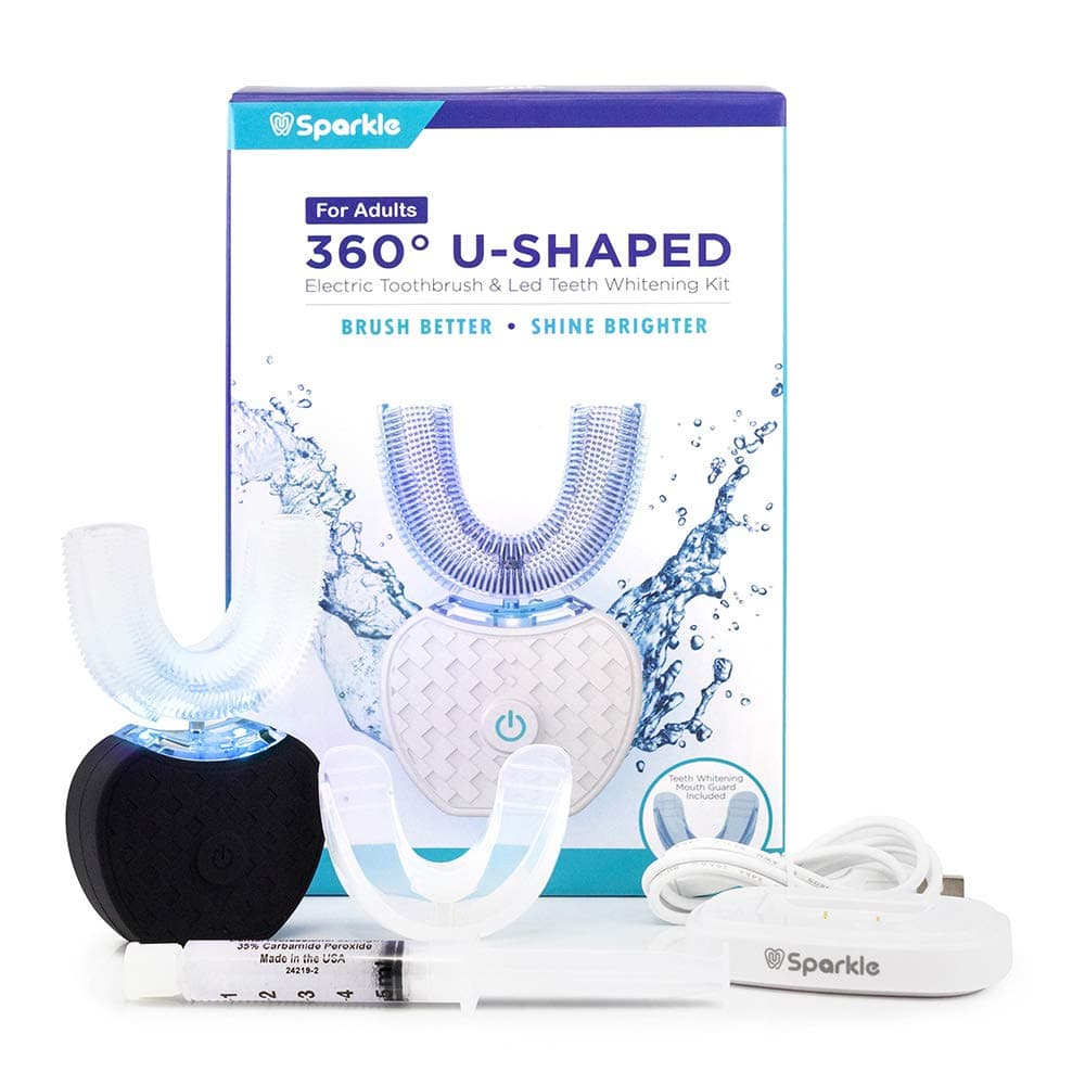 U Shaped Electronic Toothbrush U-Shape & LED Teeth Ultra Whitening Kit 35% Carbamide Peroxide Gel Syringe