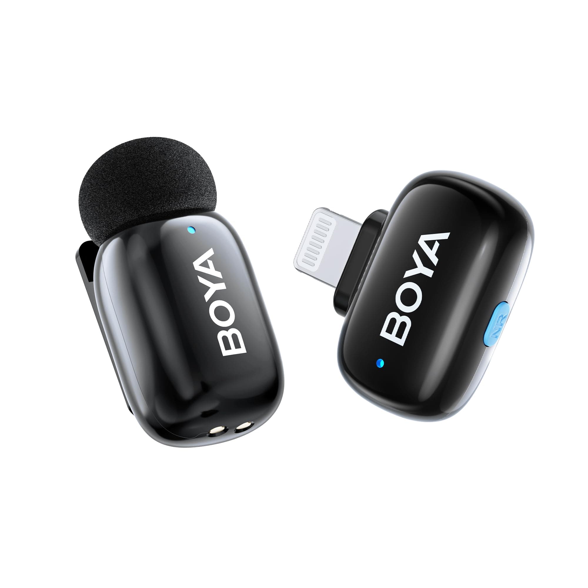 Boyamini Wireless Lavalier Microphone For iPhone iPad, Ultra mini microphone with AI Voice Change, Noise Reduction and Charging Case, Metal Clip on Mic Vlogging TikTok YouTube Content Creators