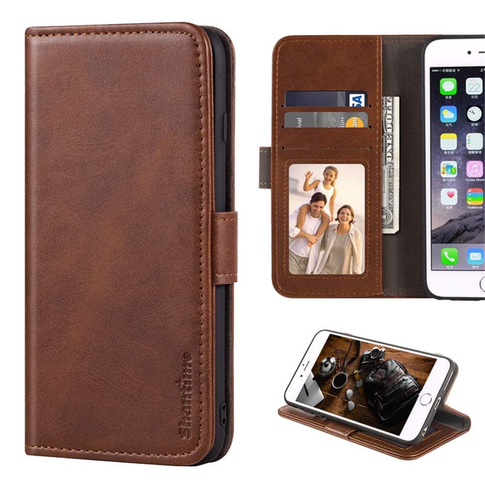 Shantime for Ulefone Armor X12 Pro Case, Leather Wallet Case with Cash & Card Slots Soft TPU Back Cover Magnet Flip Case for Ulefone Armor X12 (5.45”) Brown