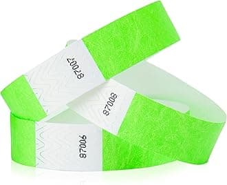 Neon Green Tyvek Wristbands for Events – 10,000 Count – Tamper-Proof Design & Fluorescent Color Prevent Reuse – Premium-Grade Bracelets for Hospital & Medical ID, Party & VIP Identification