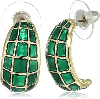 Estele 24 Kt Gold Plated Green and gold plates box trendy design studs for women