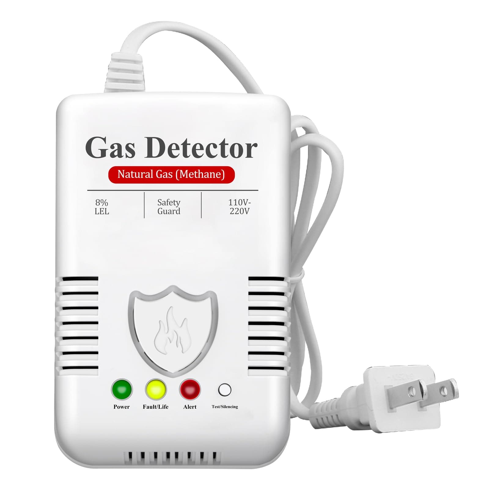 Natural Gas Detector - Plug and Play High Precision with Advanced Chip Technology, 85dB Alarm Methane/Ethane/Natural Gas Detection Suitable for Kitchen and Home (1)