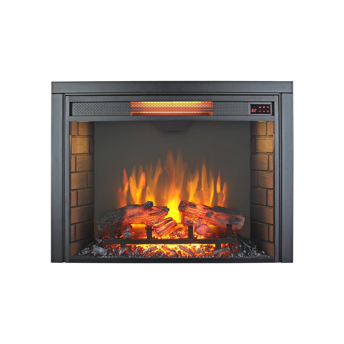 30 inch Embedded Electric Fireplace Insert Heater with Remote Control,1500W, Black