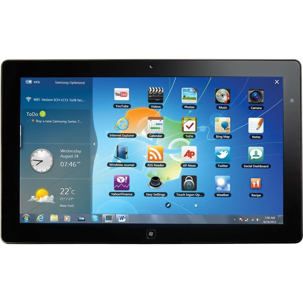 Samsung XE700T1A-A06US Series 7 Slate Tablet PC - Intel Core i5-2467M 1.6GHz, 4GB DDR3, 128GB SSD, 11.6" 10-Finger Sensing Touch Screen, Windows 7 Professional 64-bit, Black