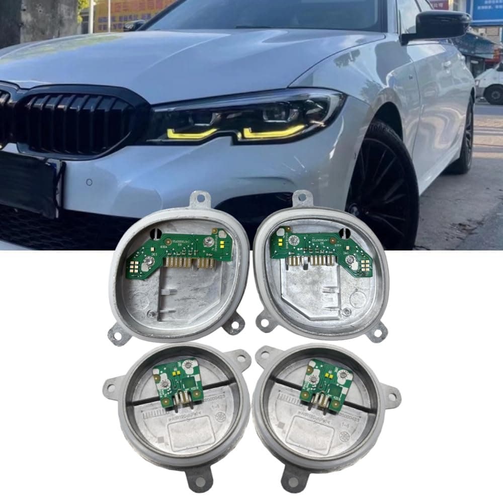 Yellow DRL Modules For 2019-2021 B-MW G20 G21 320i 330i 330e 330IX M340i M340iX S5A4A LED Headlight, Angel Eye DRL Turn signal Modules, 63118496133, 63118496137, 63118496138 (Lemon Yellow)