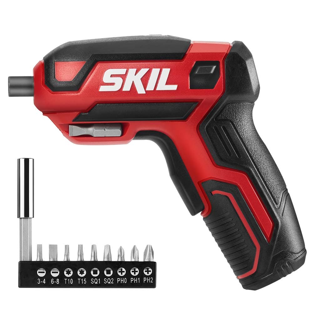 Rechargeable 4V Cordless Screwdriver Includes 9pcs Bit, 1pc Bit Holder, USB Charging Cable - SD561801