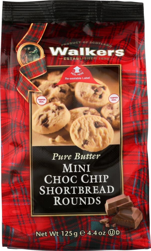 Walkers Mini Chocolate Chip Shortbread Rounds 4.4 oz each (1 Item Per Order)