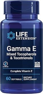 Life Extension Gamma E Mixed Tocopherols & Tocotrienols – Complete Vitamin E Spectrum, Antioxidant Protection – Non-GMO, Gluten-Free – 60 Softgels