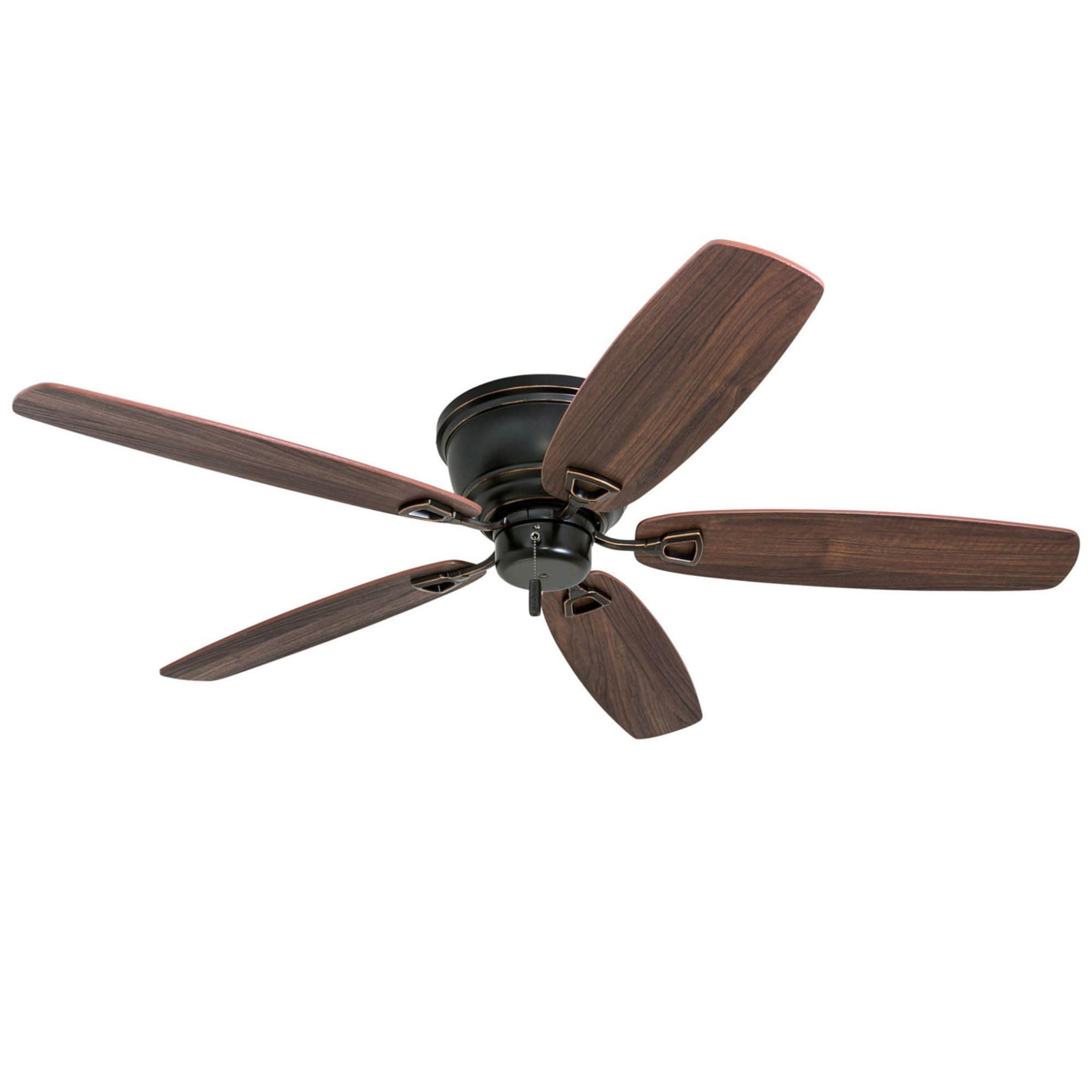Honeywell Glen Alden 52 Inch Indoor Low Profile Ceiling Fan with Pull Chain Control, Quiet Motor, and 5 Reversible Blades, Oil Rubbed Bronze