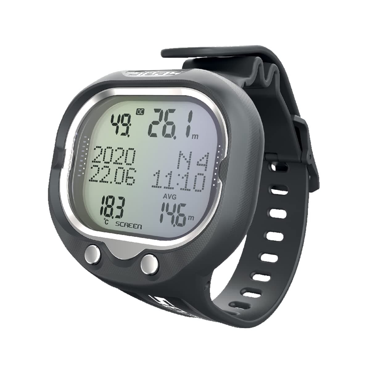 Screen, Scuba Wrist Dive Computer for 1 or 2 mixes and Freediving mode