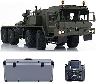 1/14 8X8 RC Tractor Truck SLT56 3-Speed Transmission Differential Lock Axles Full Metal Remote Control Military Transport Car