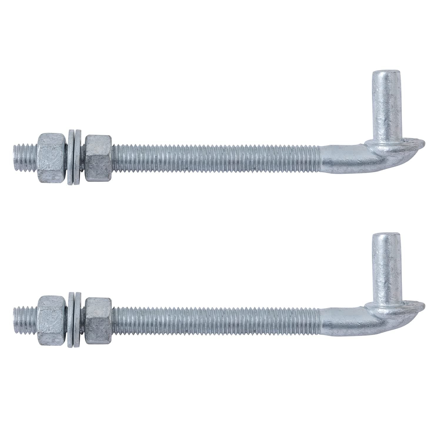 VIVIDA8" J-Bolt Gate Hinge, J-Bolt Post Hinge with 5/8" Male Hinge Pin, for Chain Link Fence Gate, Galvanized Steel, Nuts & Washers Included, 2 Pack