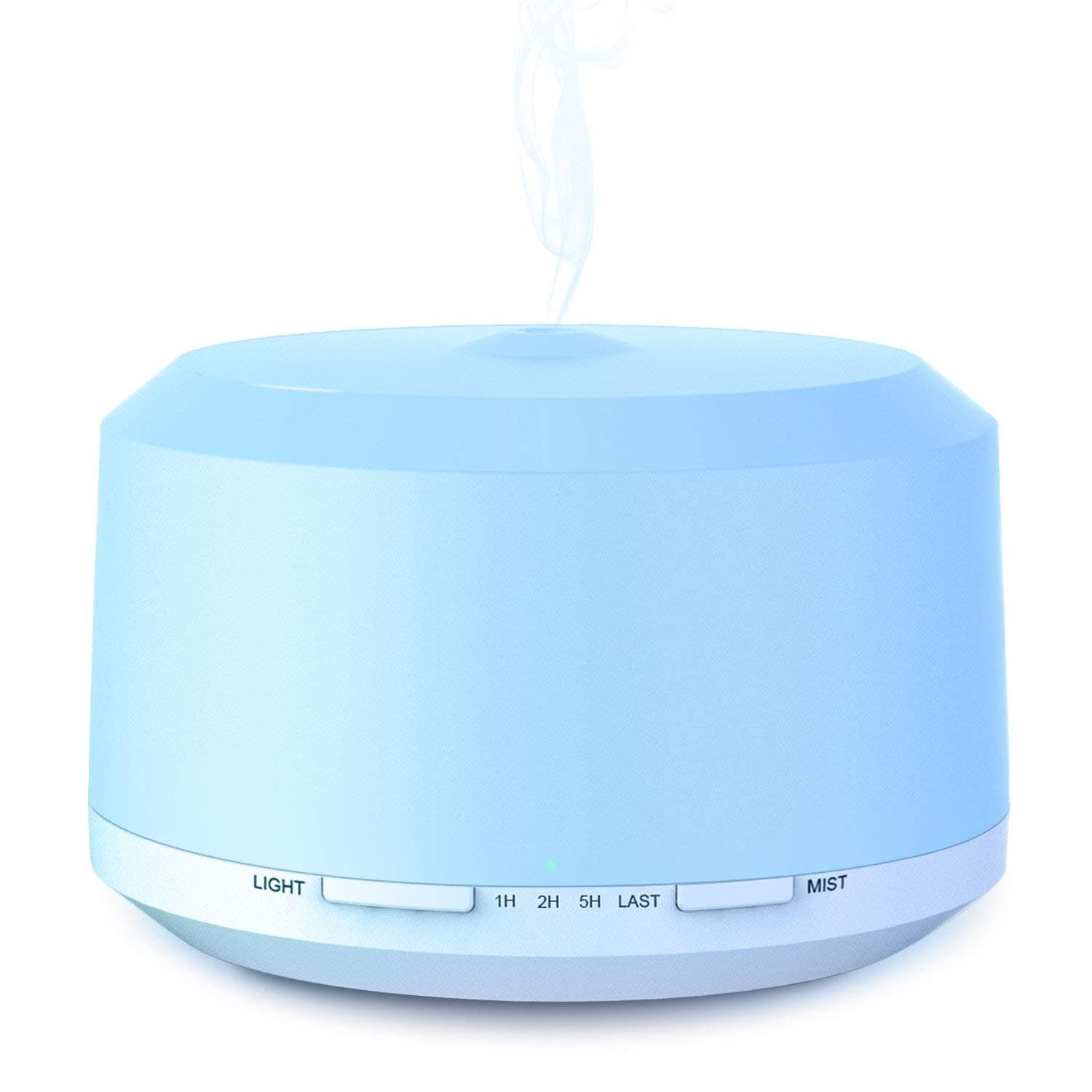 Aromatherapy Diffusers for Essential Oils, 450ml Essential Oil Diffuser for Large Room with Adjustable Mist Mode, 4 Timer Settings, 8 LED Color Changing Lamps，Waterless Auto Shut-Off, LUSCREAL