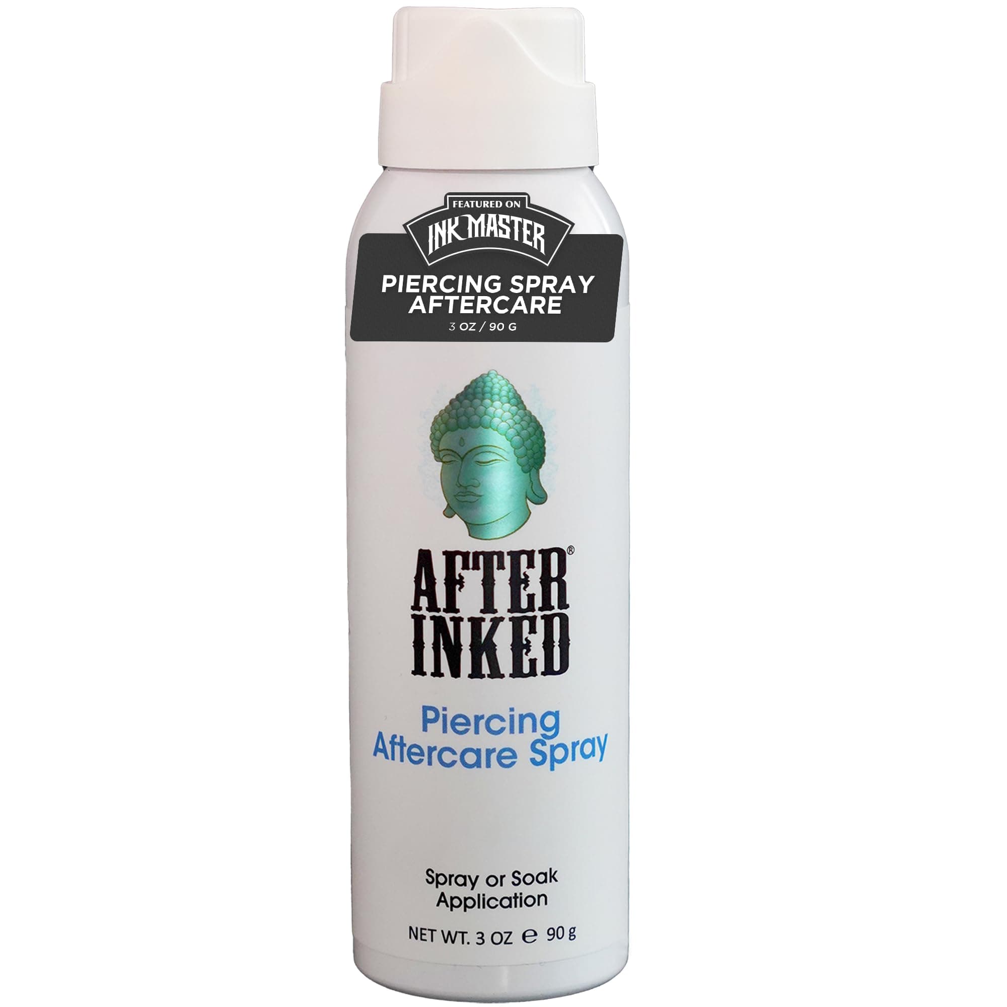 After Inked Piercing Aftercare Spray - Saline Solution Spray for Ear, Nose, Belly Button, and Skin Piercings - Fine Mist or Soak Application for Cleansing. Moisturizing and Optimal Care (3 oz)