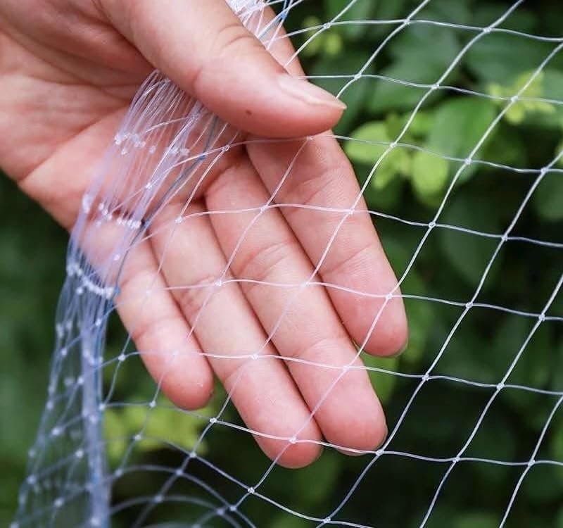 KT Hardware Solutions Bird Control White Nylon Knotted Anti Bird Net UV Stabilized with 6" Cable Ties for Easy Installation - White - 10ft x 7ft