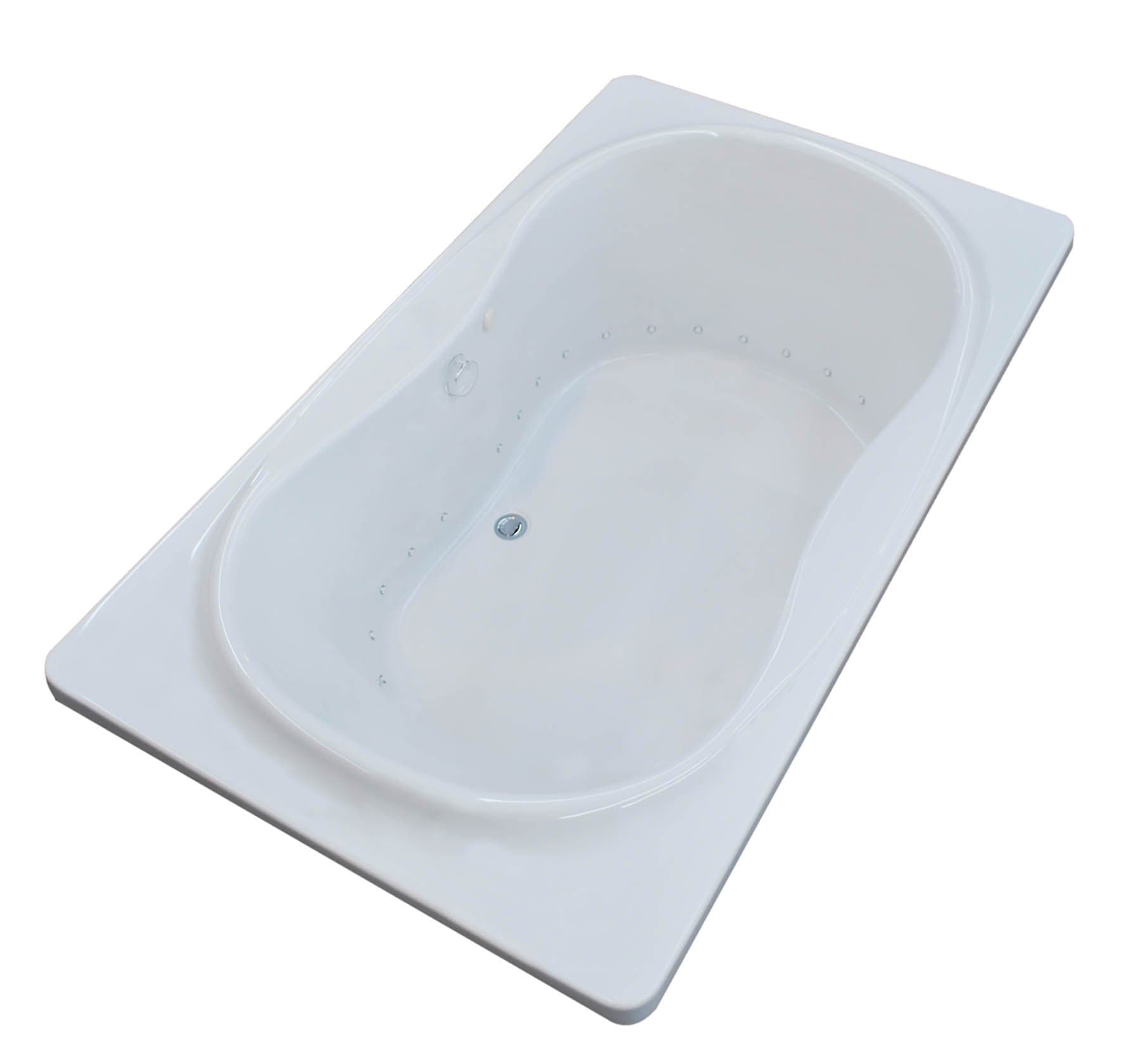 Fabriano 42 x 72 Rectangular Air Jetted Drop-In Bathtub with Center Drain - Left Pump