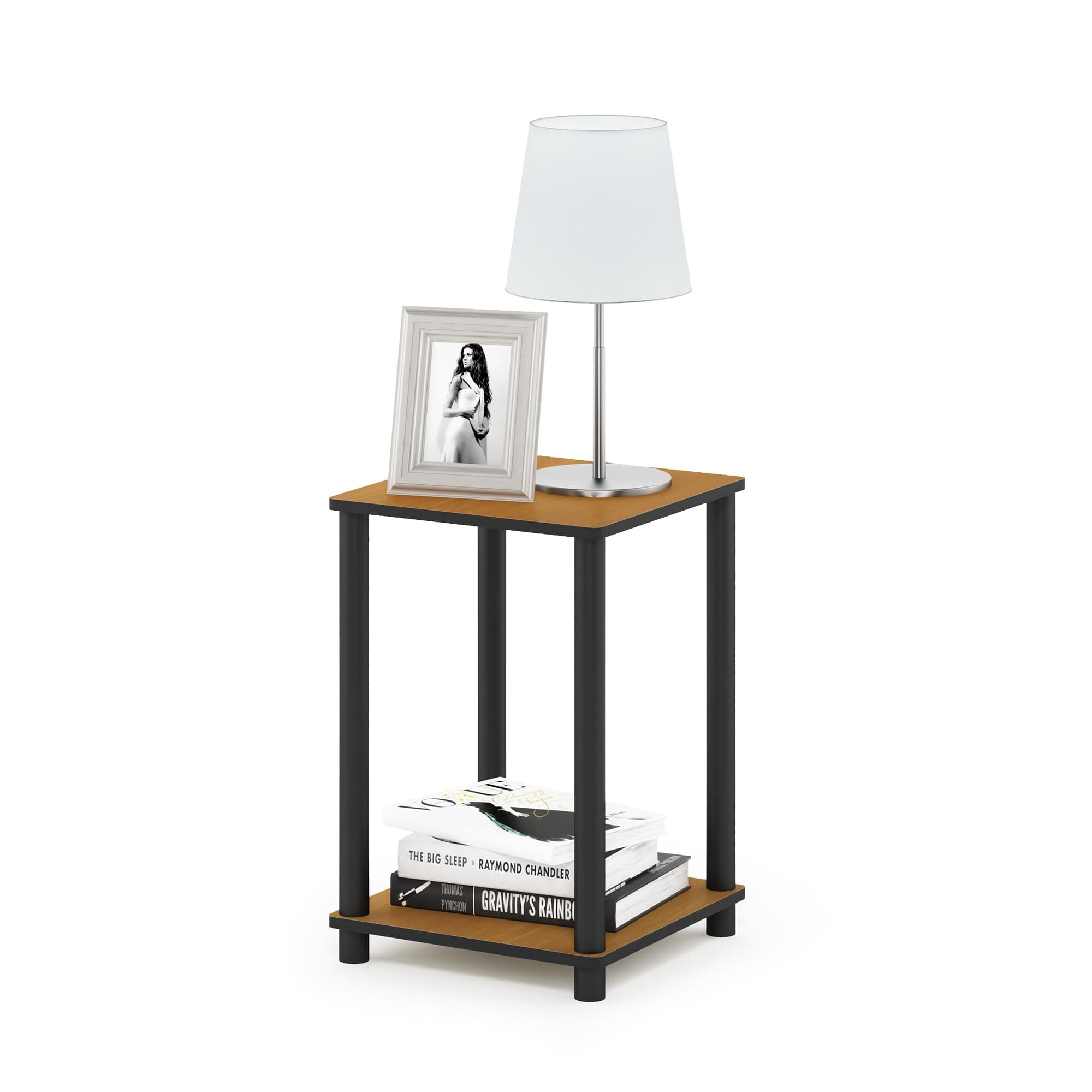 Turn-N-Tube End Table, 1-Pack, Light Cherry/Black