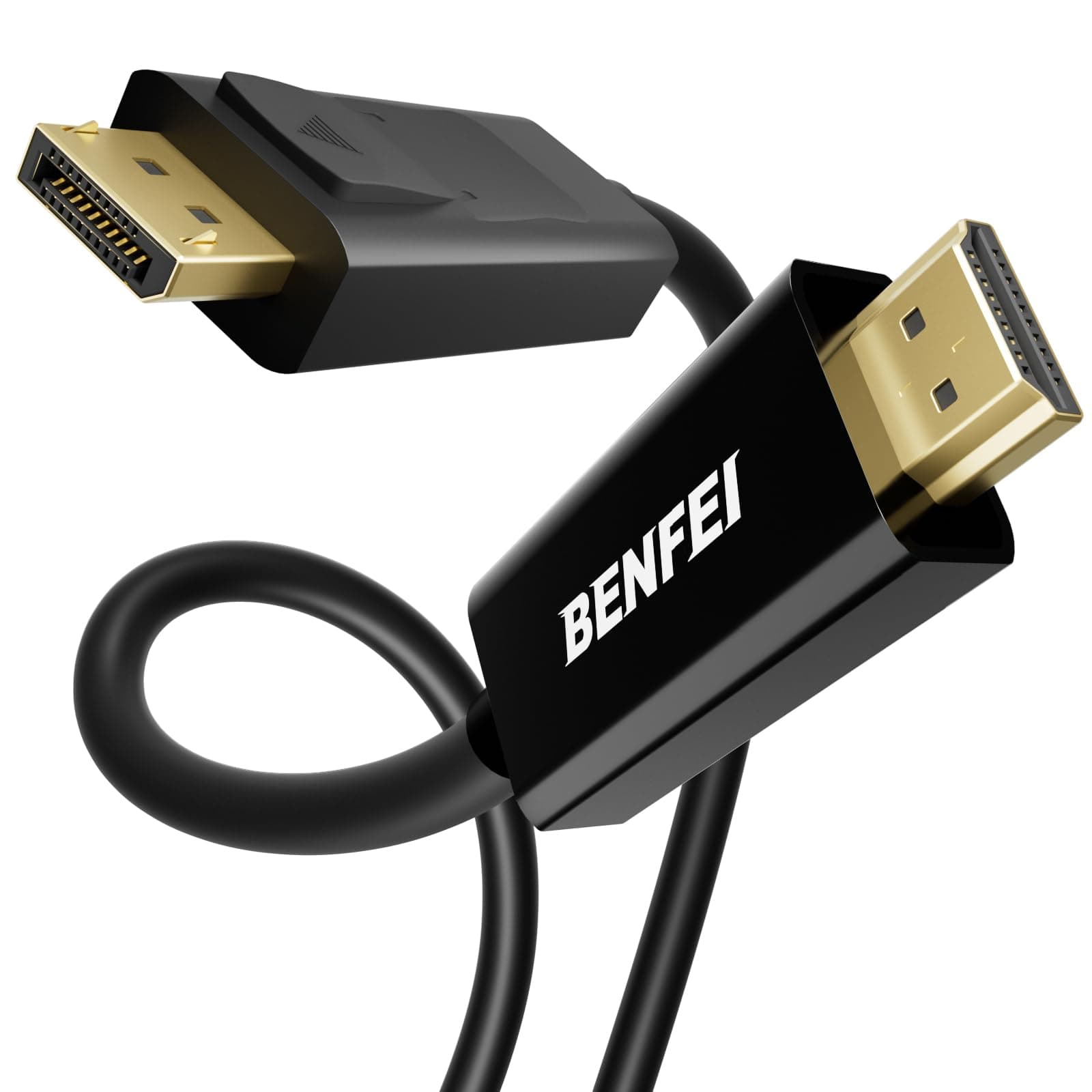BENFEI DisplayPort to HDMI 1.8 Meter Cable, 5 Pack DisplayPort to HDMI Male to Male Adapter Gold-Plated Cord Compatible with Lenovo, HP, ASUS, Dell and Other Brand