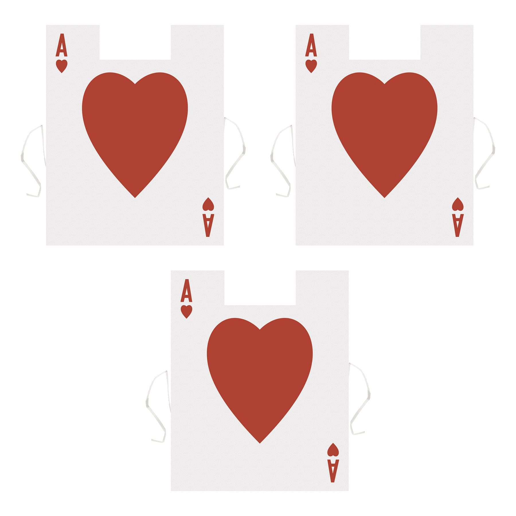 Beistle Plastic Card Suit Vests – 3-Pack Playing Card Sandwich Board Vests with Ace of Hearts and Harlequin Design, Costume Accessories for Las Vegas Casino Nights, Game Night Gambling Parties