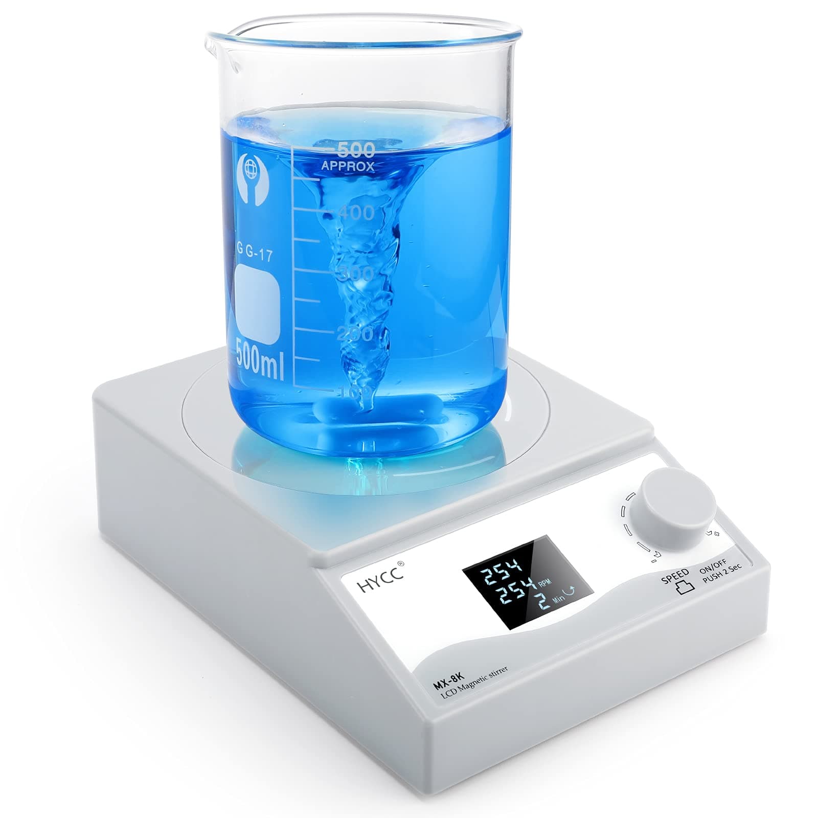 HYCC Digital Magnetic Stirrer Laboratory Magnetic Stirrer Plate with Timing Function (LCD Display Stirring Type)