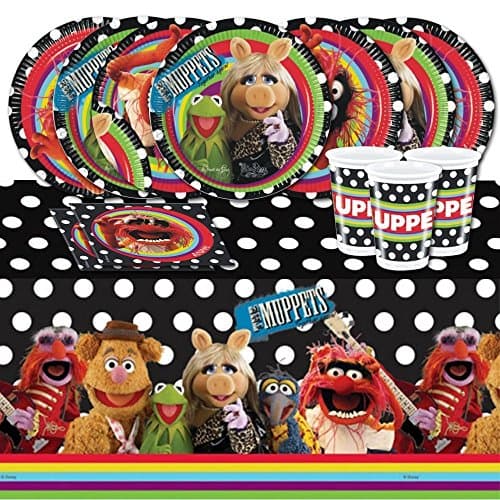 Disney Muppets Kermit Birthday Complete Party Tableware Pack for 16