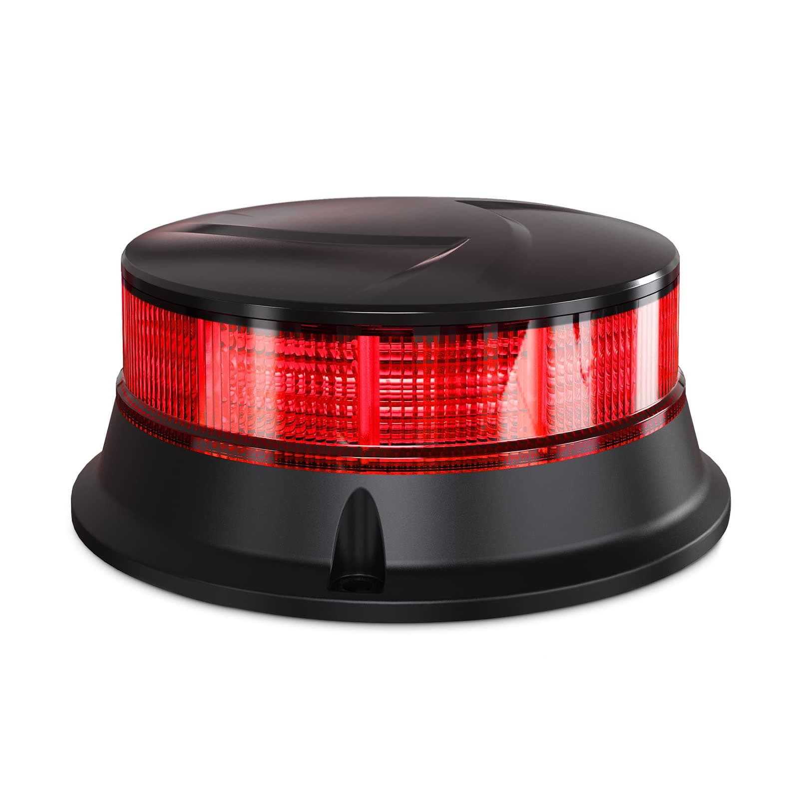 Red Beacon Light 4.2Inch, Flashing Safety Warning Light Permanent Mount, LED Emergency Strobe for Vehicles, Caution Hazard for Truck Tractor Golf Carts Snow Plow Postal Cars