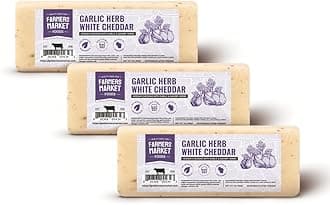 Farmers Market, Gluten Free, Keto, Paleo, Low Sodium, Zero Sugar, Wisconsin Cheese Gift Sets, 3-Pack, Garlic Herb Cheddar