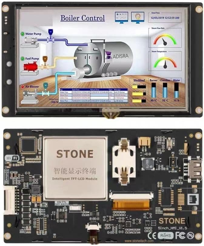 Intelligent 5 Inch TFT LCD Touch Screen HMI Module Display Pannel with Program for ESP8266 Arduino UNO R3 STM32 ESP32 Mega Support Video