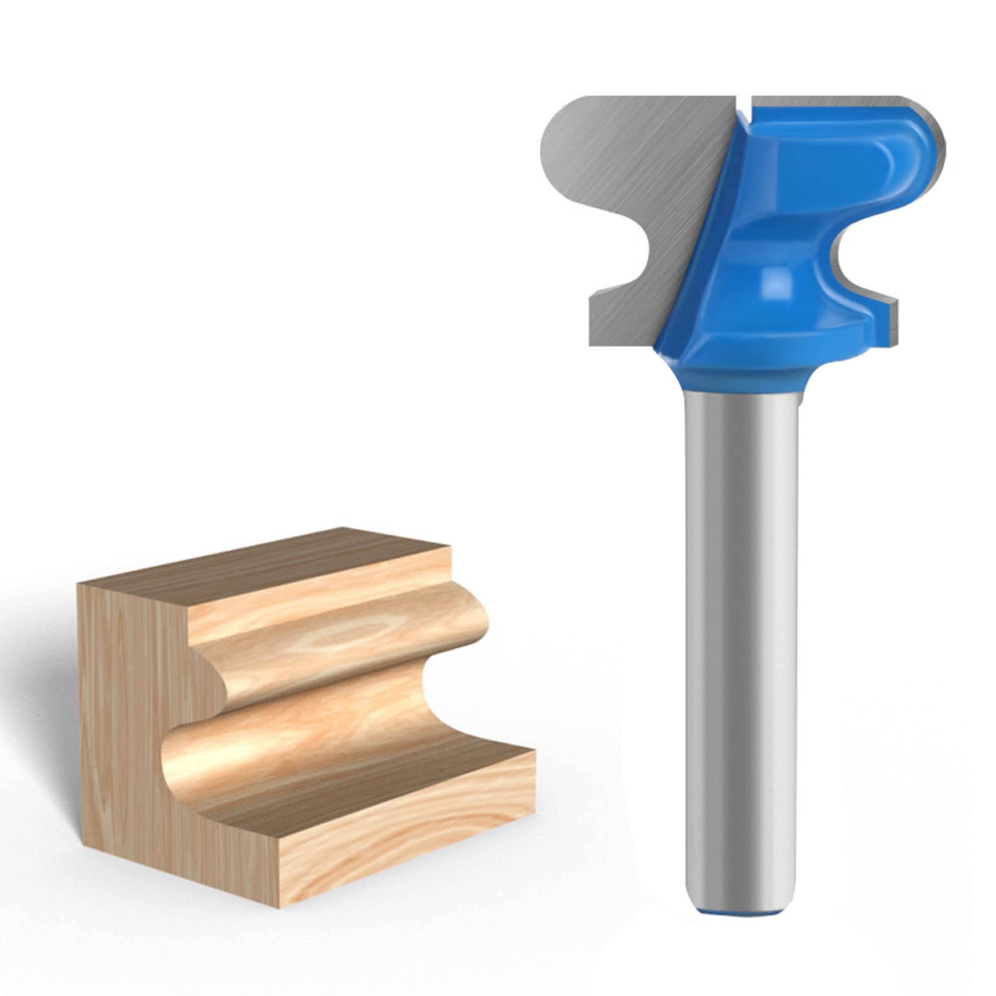 End Milling Cutter Bit Finger Pull Bit Router Bit Drawer Pull 1/4" Shank Stool Molding Cutter 1" Cutting Dia, Pack of 1, Blue or Black