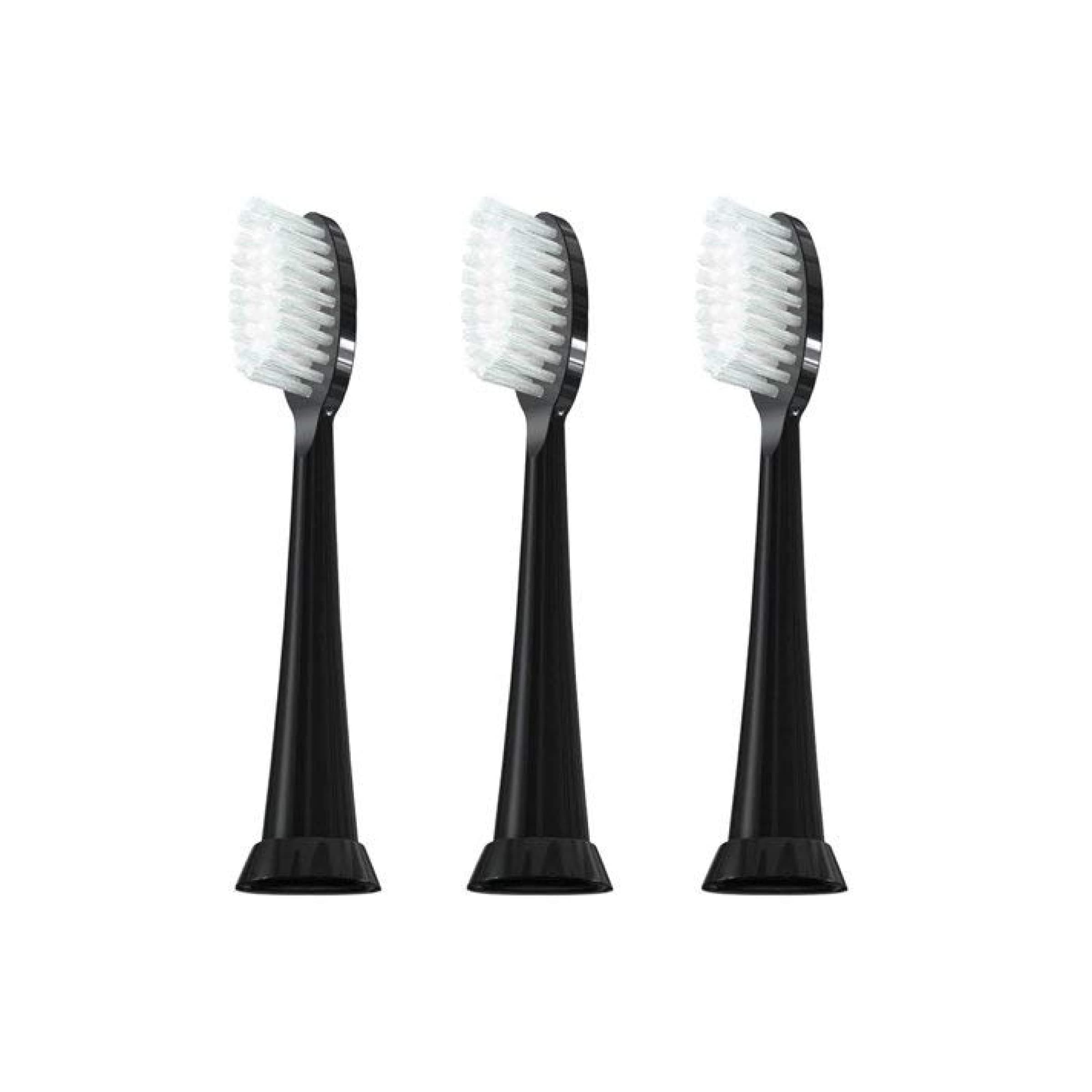 Umma Diamond Sonic Toothbrush Replacement Heads (3-Pack) – Replacement Heads for the TAO Clean Electric Toothbrush and Docking Station, Black