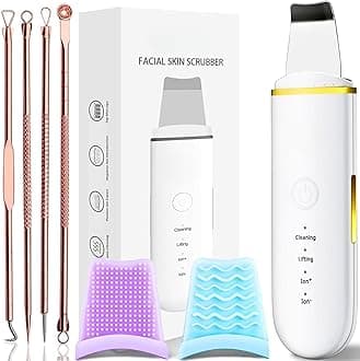 Blackhead Remover, Skin Scrubber Face Spatula, Ultrasonic Skin Scrubber Pore Cleaner, White Heads Remover Black Head Remover, Comedones & Blackhead Extractor Tool, Skin Spatula Facial Cleanser Machine