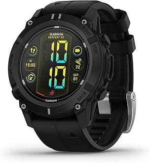 Garmin Descent G2, Rugged Multi GNSS Watch Style Dive Computer, 46mm Smartwatch, AMOLED Display, Multiple Dive Modes, 10ATM Rating, Health & Wellness Features, Up to 10 days battery life, Black