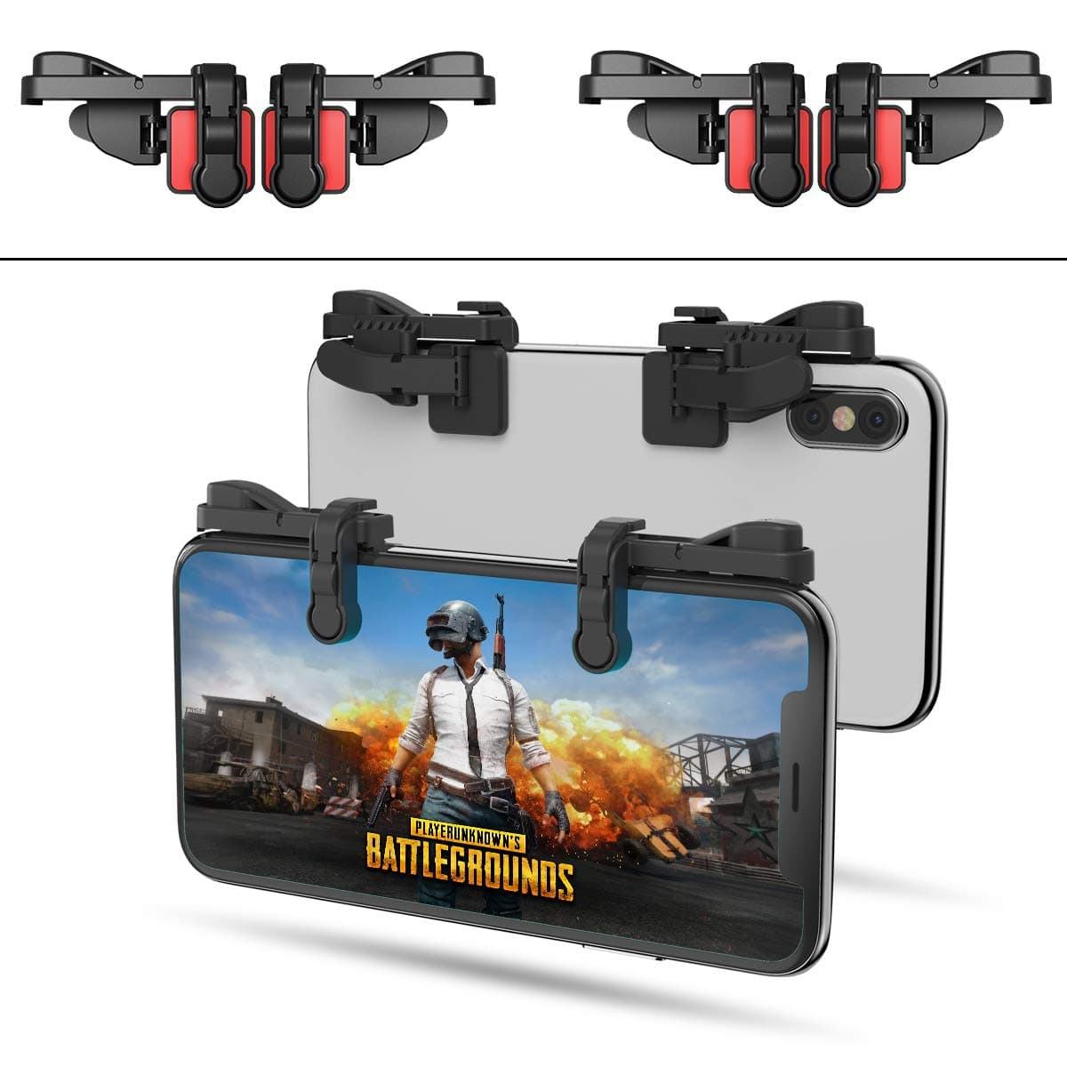 【2 Pair】 Z108 Mobile Gaming Controller Compatible with PUBG Mobile/Fortnitee Mobile/Call of Duty Mobile, Sensitive Shoot and Aim Trigger L1R1 Compatible with Android & iPhone
