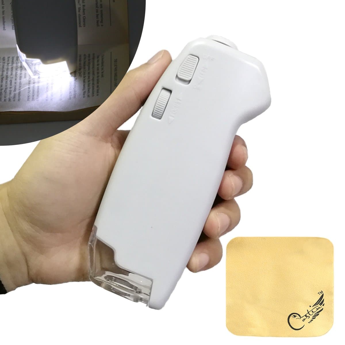 COSTIN Illuminated LED Zoom Microscope with 100x Magnification, White