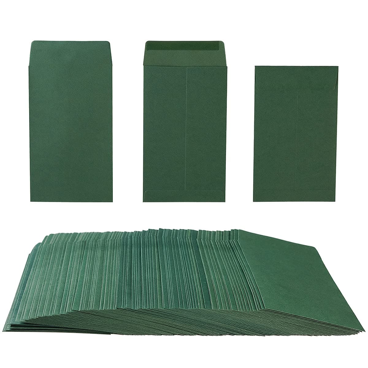 200 Pack Small Coin Envelopes Kraft Paper Seed Envelopes Mini Parts Small Items Stamps Storage Packets Envelopes Self-Adhesive for Garden, Office or Wedding Gift, (2 1/4 x 3 1/2 Inch, Green)