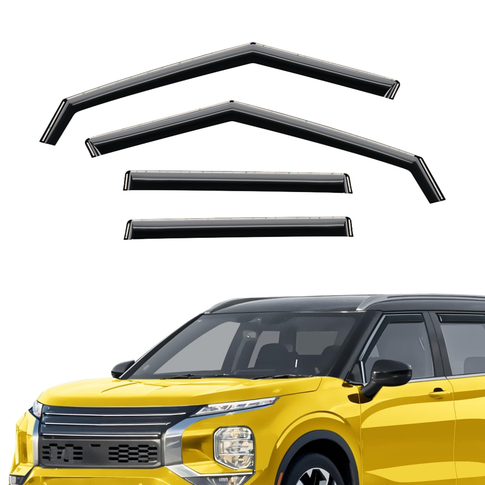 Extra Durable Window Deflectors in-Channel Window Visors Rain Guards Fit for Mitsubishi Outlander 2022-2026, Sun Visors, Wind VentVisors, Vent Shades, Exterior Car Accessories - 4 pcs. AG0848