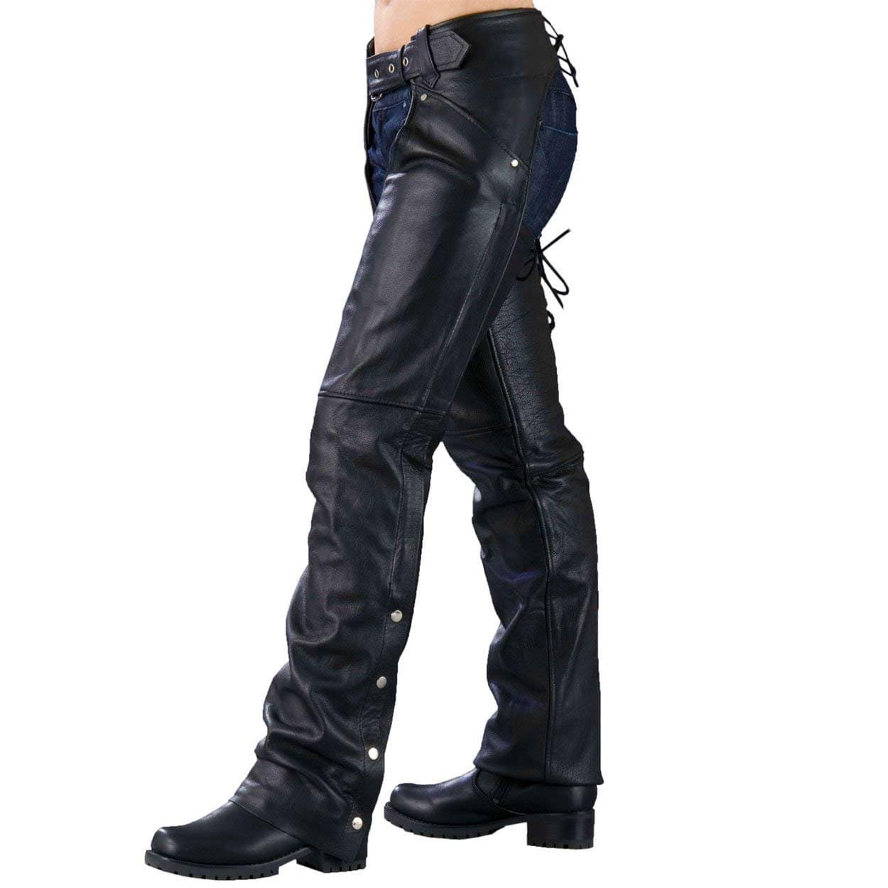 Ladies Biker Chaps with LACES ON THE BACK … (Large)