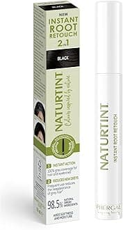 Naturtint 2in1 Instant Root Retouch Black Shades - temporary colour, instant grey coverage, long-term grey prevention, suitable for eyebrows, prescision brush, fast and easy to apply (10 ml)