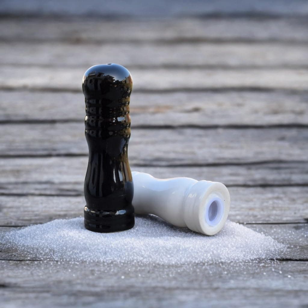 Salt Pepper Set for Dining Table & Kitchen | Ceramic Salt and Pepper Shakers, Salt Pepper Dispenser, Container, Sprinkler | Home | Cafe | Office - 60 ML (Chess)