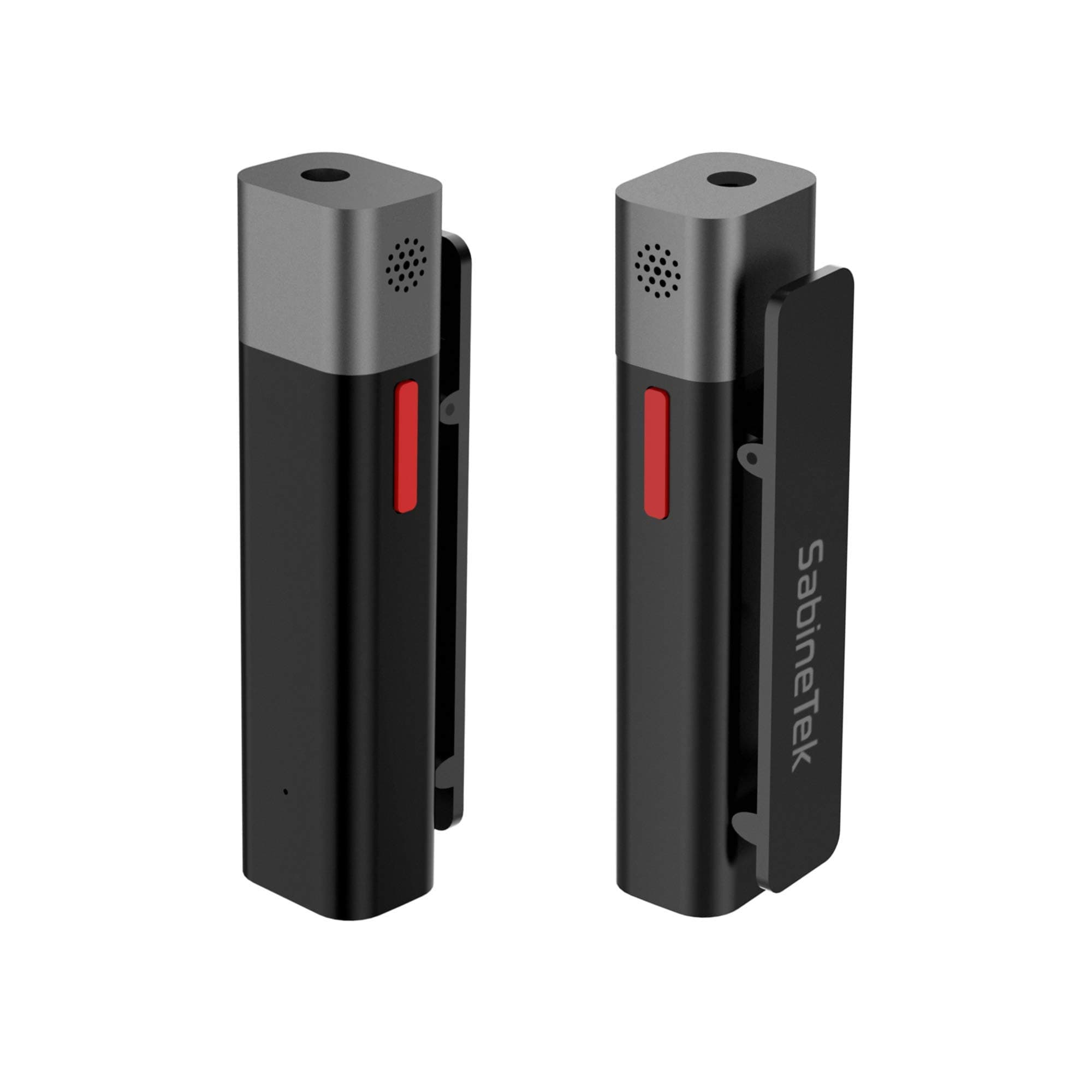 Sabinetek SmartMike+ Wireless Bluetooth Microphone for Content Creators - Rechargeable, Hands-Free Clip-on Lavalier Lape (Black - 2 Pack)