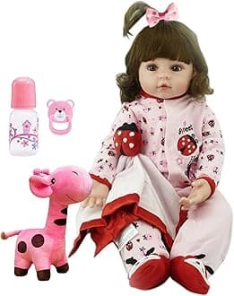 Beauenty Reborn Baby Doll 22 inch Realistic Newborn Baby Dolls - Lifelike Weighted with Soft Silicone Doll Girls with Plush Toy & Doll Clothes & Accessories for Age 3+ (Pink-3)