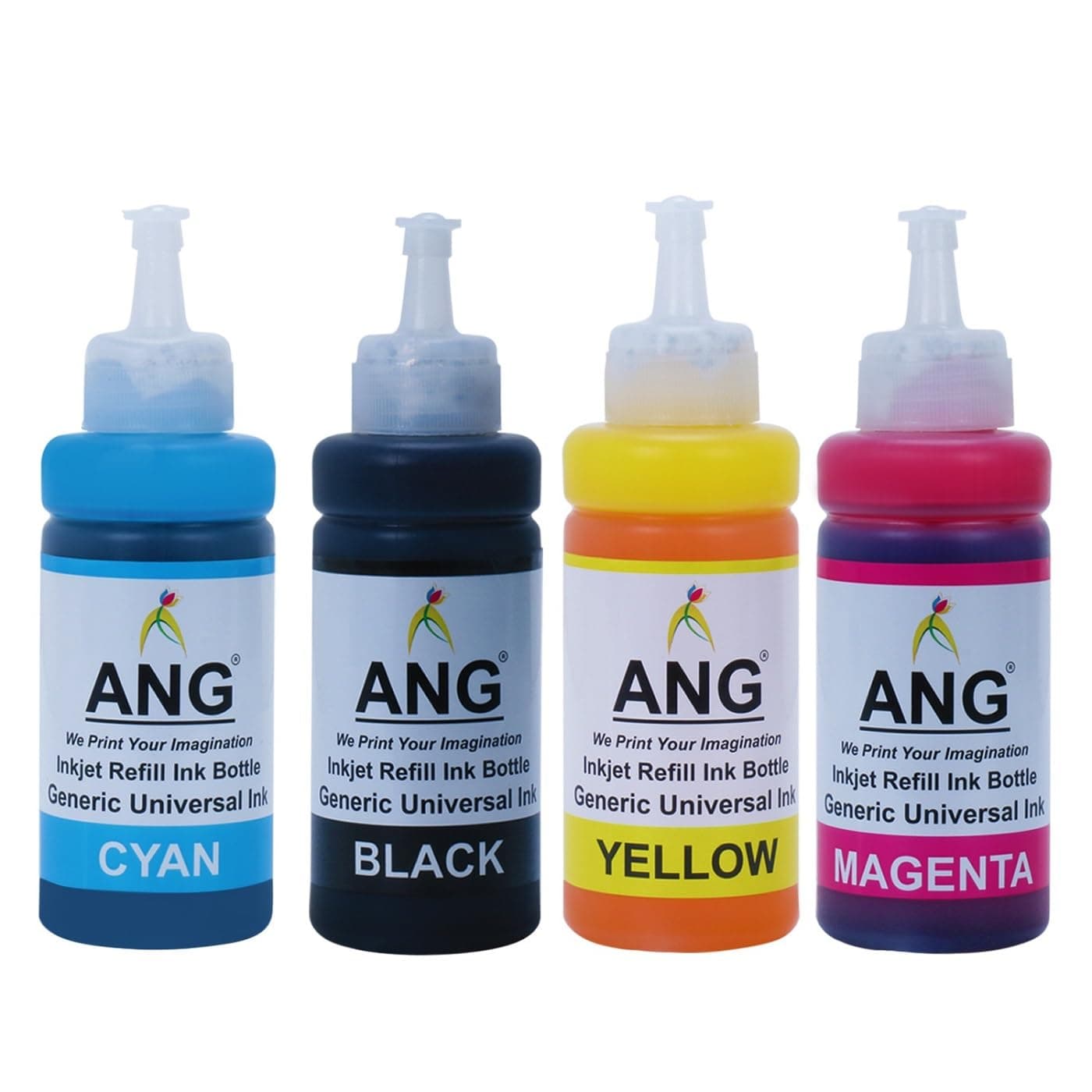 ANG Refill Ink Kit for DeskJet 2131 Printer | 100ML Each Bottle | Multi-Color Ink (Black, Magenta, Cyan, Yellow)