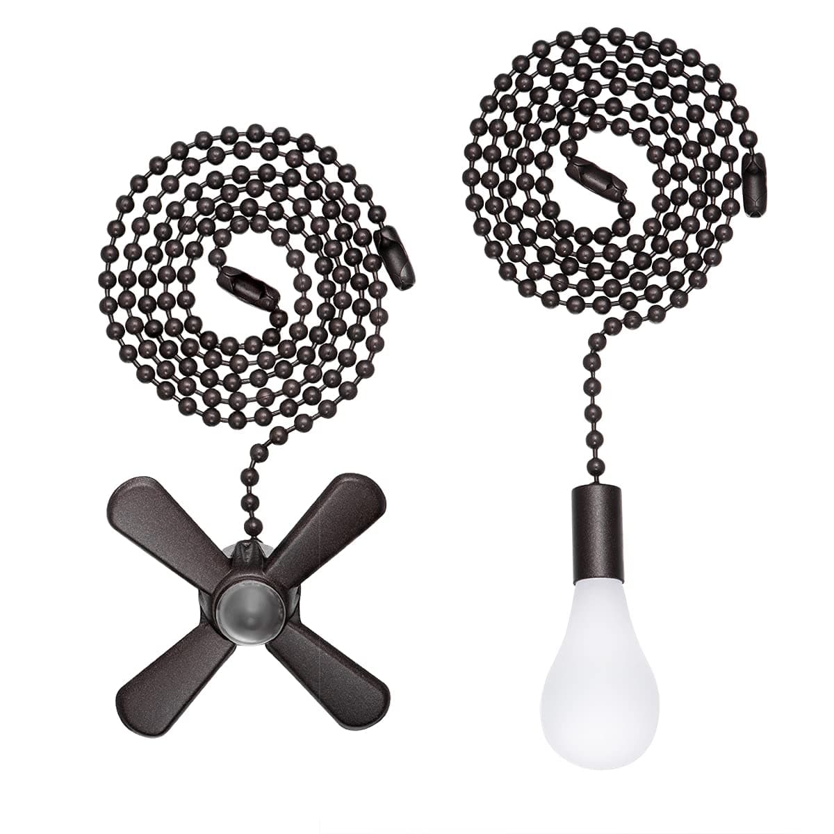 SmoTecQ Lengthened 24 Inch Ceiling Fan Pull Chain Extender with Decorative Frosted Glass Bulb and Fan Cord (ORB)