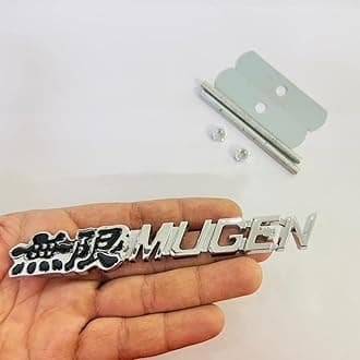 Grill Stickers & Logo Car Bike Metal Car Emblem Premium Metal Sign Logo Sport Sticker 3D Badge Metal Logo Grill Stickers & Logo Metal Grill Logo (Black Chrome Mugen Grill Logo)
